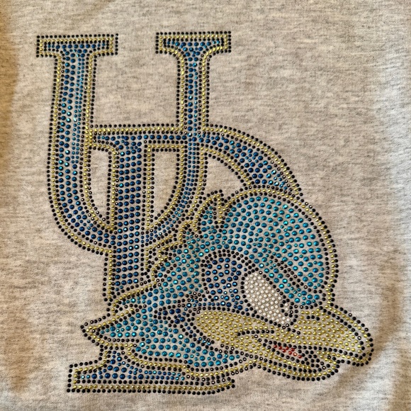 University of Delaware Rhinestone Sweatshirt - Fightin' Blue Hens YoUDee - Picture 2 of 5